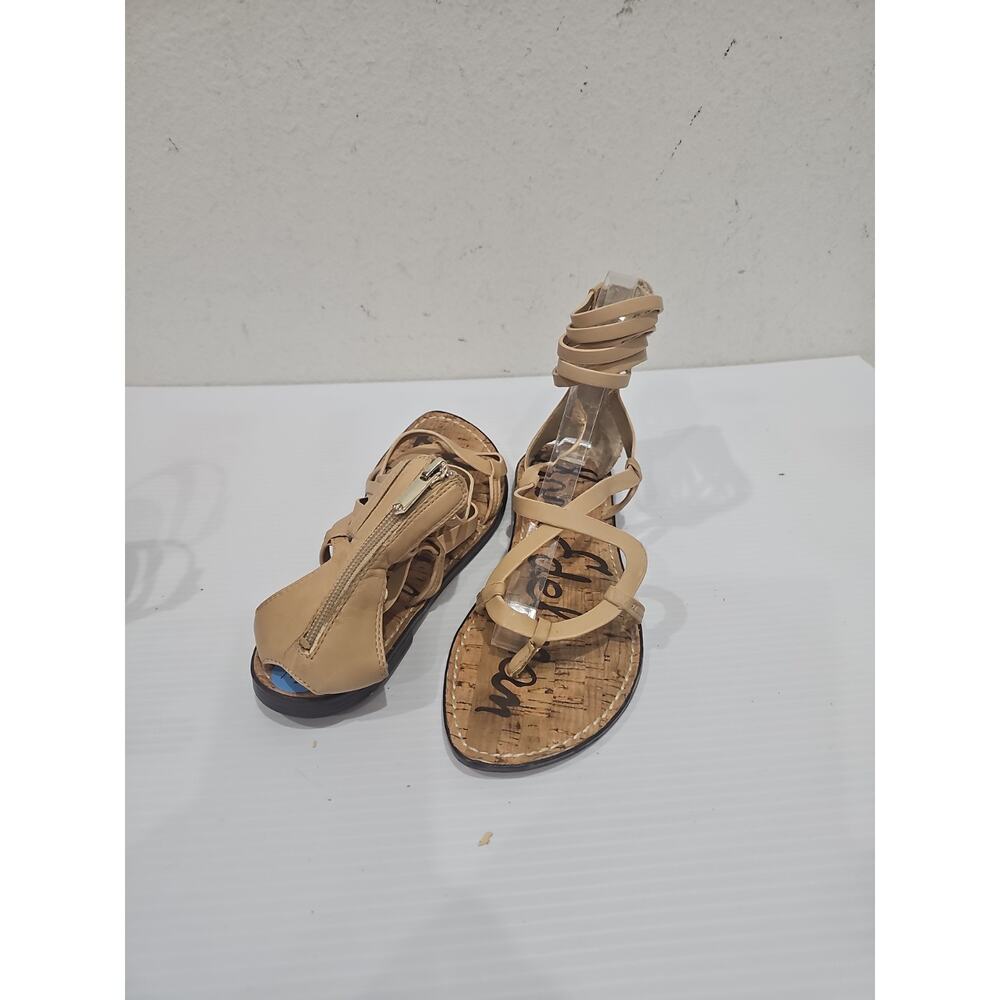 Sam Edelman "Glenda" Gladiator Sandal - Women's Size 6.5M Beige Tan Flats - Picture 9 of 9